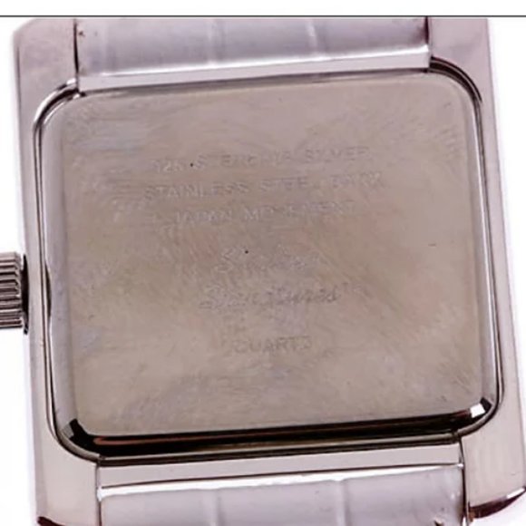 QVC Joseph Esposito Sterling Silver Leather Strap Watch  0042